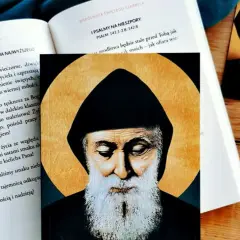 Ikona i modlitewnik z tekstem do świętego Szarbela.