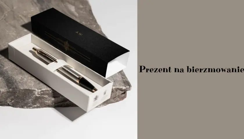 Eleganckie pióro w ozdobnym pudełku, idealny prezent na bierzmowanie.
