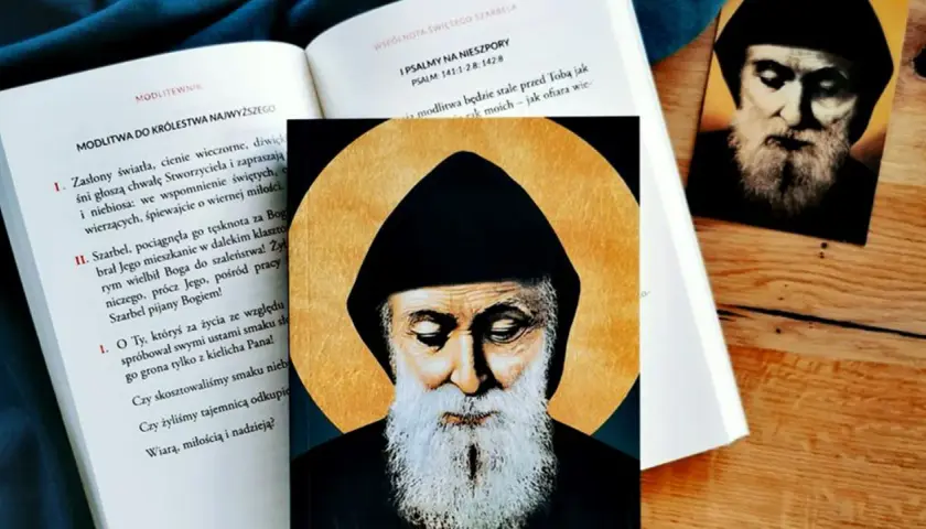 Ikona i modlitewnik z tekstem do świętego Szarbela.
