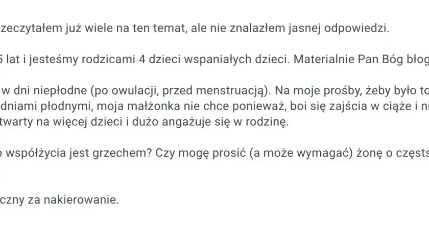 Czy antykoncepcja to grzech ciężki? Wyjaśnienie nauczania Kościoła katolickiego