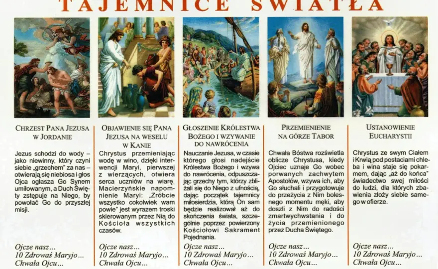 Tajemnice światła - Różaniec w czwartek. Jak się modlić?