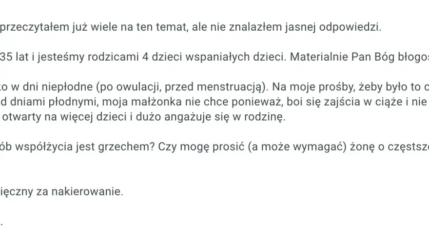 Czy antykoncepcja to grzech ciężki? Wyjaśnienie nauczania Kościoła katolickiego